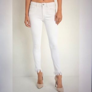 Just Black Cropped Fringe Hem Skinny Denim Sz 26